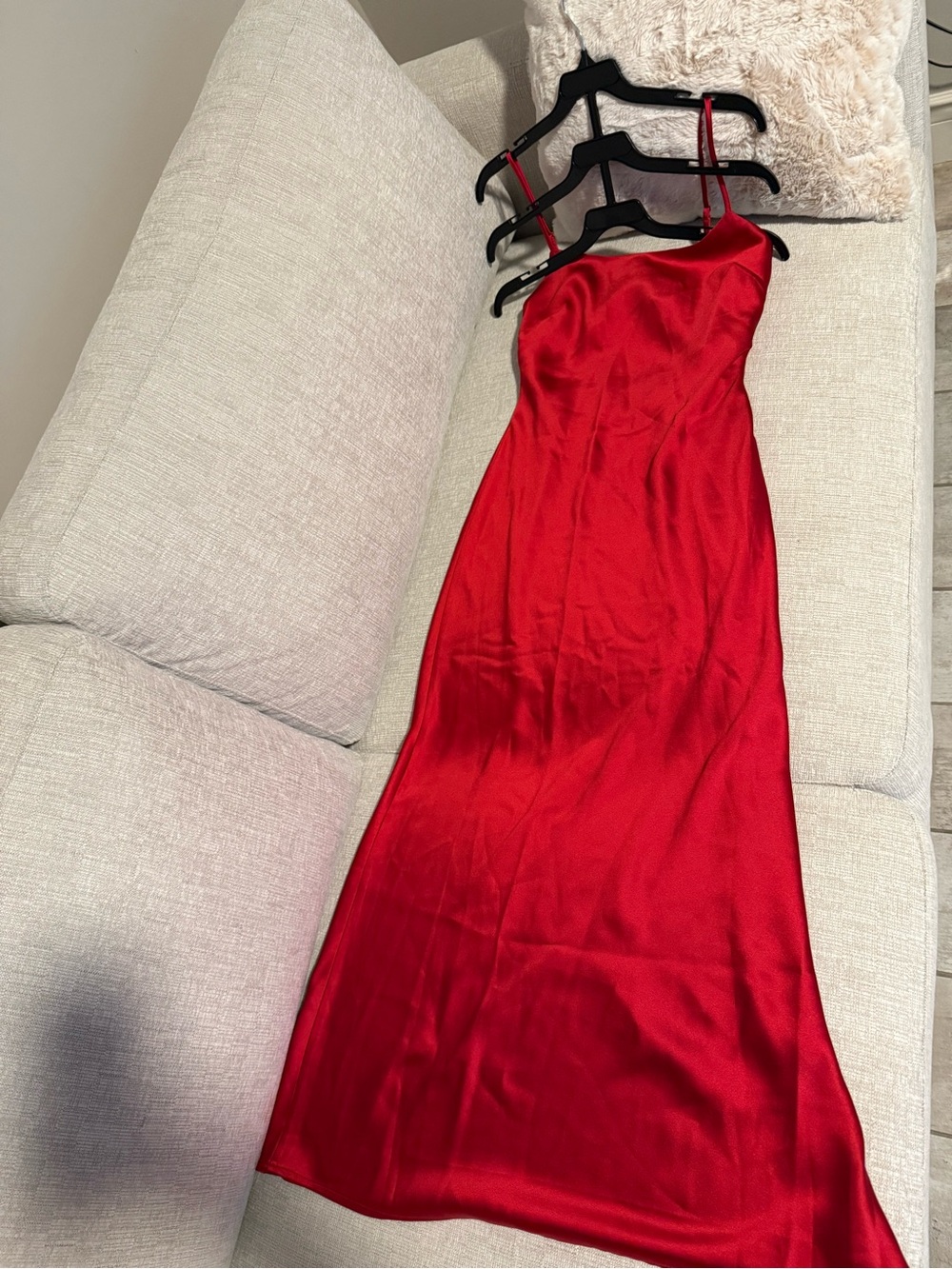 Red Satin Slip Dress - Elegant Spaghetti Strap Dress